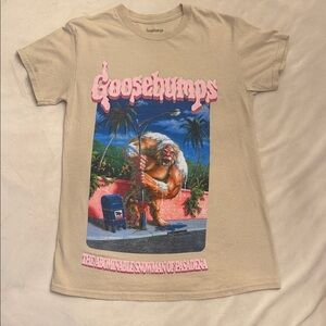 Flawed Goosebumps Graphic Tee in Tan, sz S
